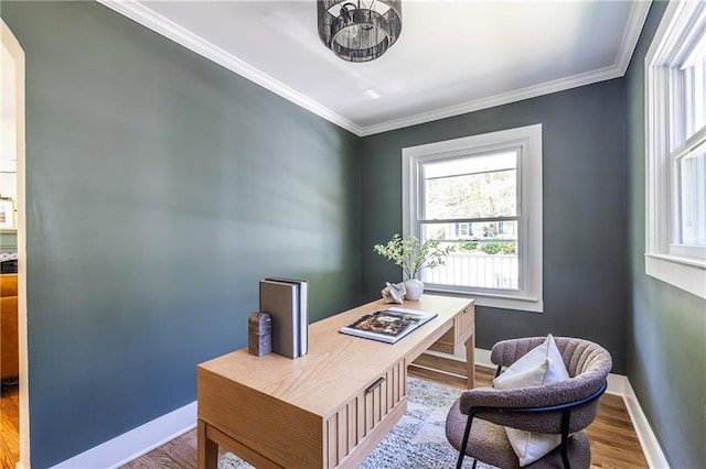 139 Sisson Ave NE, Atlanta, GA 30317 - office featuring wood finished floors, crown molding, and baseboards