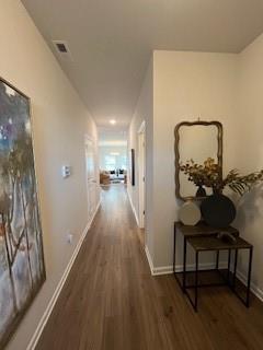 4258 SW Notting Hill Dr Unit 32, Atlanta, GA 30331 - hall with visible vents, baseboards, and wood finished floors