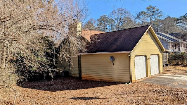 view of garage