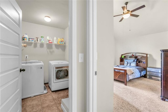 271 Learwood Ln, Atlanta, GA 30349 - laundry area with washing machine and dryer and ceiling fan