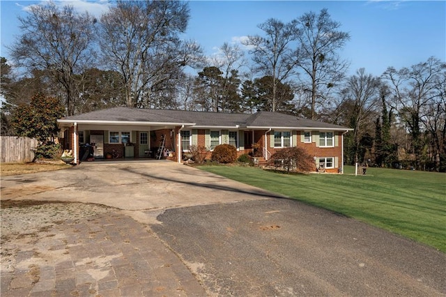 4983 Arcado Rd SW, Lilburn, GA 30047 - single story home with brick siding, fence, driveway, a carport, and a front yard