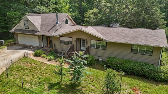 2026 Mcdaniel Mill Rd SW, Conyers, GA 30094 - view of front facade with concrete driveway, roof with shingles, and a wooded view