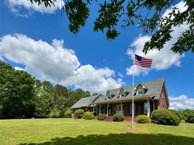 238 Marks Rd, Mansfield, GA 30055 - view of front of home with a front lawn, a porch, and brick siding