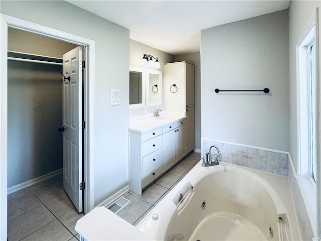 238 Marks Rd, Mansfield, GA 30055 - full bathroom featuring a tub with jets, vanity, and tile patterned flooring