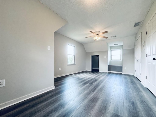 238 Marks Rd, Mansfield, GA 30055 - unfurnished living room featuring a ceiling fan, dark wood-style floors, and a textured ceiling