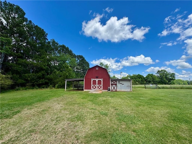 238 Marks Rd, Mansfield, GA 30055 - view of green lawn with a barn and an outbuilding