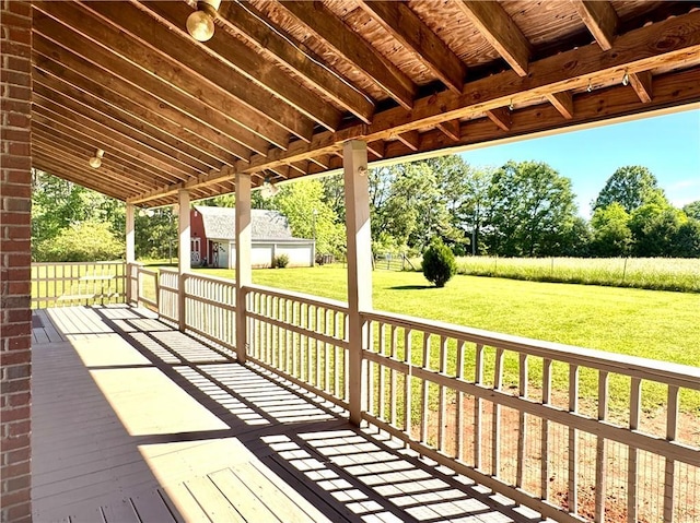238 Marks Rd, Mansfield, GA 30055 - wooden deck featuring an outdoor structure and a yard