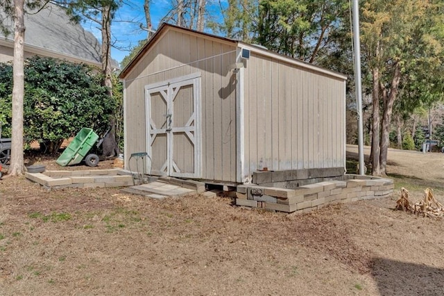 view of shed