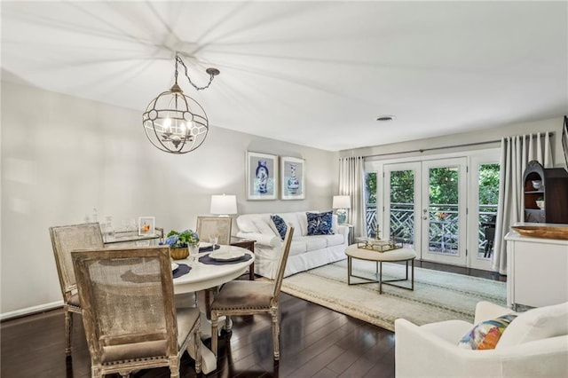 3650 Ashford Dunwoody Rd NE Unit 1024, Atlanta, GA 30319 - dining area with hardwood / wood-style flooring and a chandelier