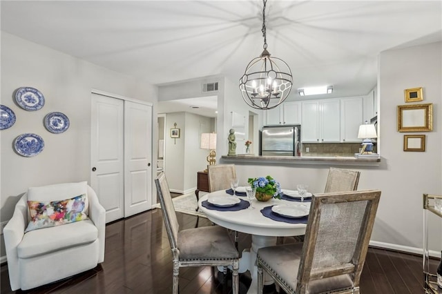 3650 Ashford Dunwoody Rd NE Unit 1024, Atlanta, GA 30319 - dining space featuring a chandelier and dark wood-type flooring