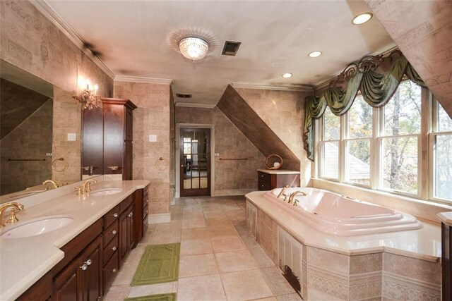 additional living space featuring sink, dark wood-type flooring, and vaulted ceiling