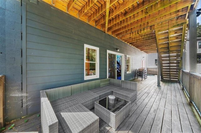 9430 Chestatee Ct, Gainesville, GA 30506 - wooden terrace featuring an outdoor hangout area