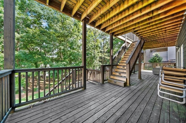 9430 Chestatee Ct, Gainesville, GA 30506 - wooden deck with stairway