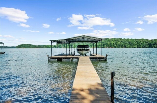 9430 Chestatee Ct, Gainesville, GA 30506 - dock featuring boat lift and a water view