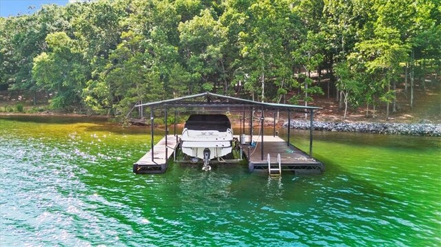 9430 Chestatee Ct, Gainesville, GA 30506 - dock area featuring boat lift and a water view