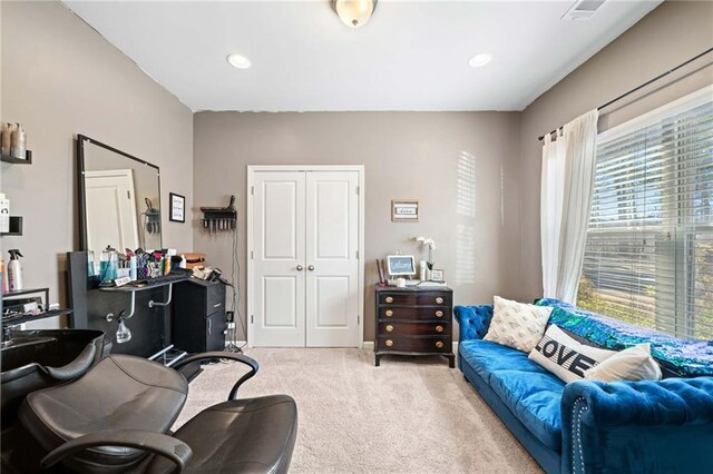 bedroom with recessed lighting