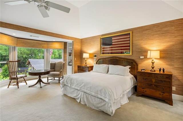 44 Muscogee Ave NW, Atlanta, GA 30305 - carpeted bedroom featuring multiple windows and vaulted ceiling