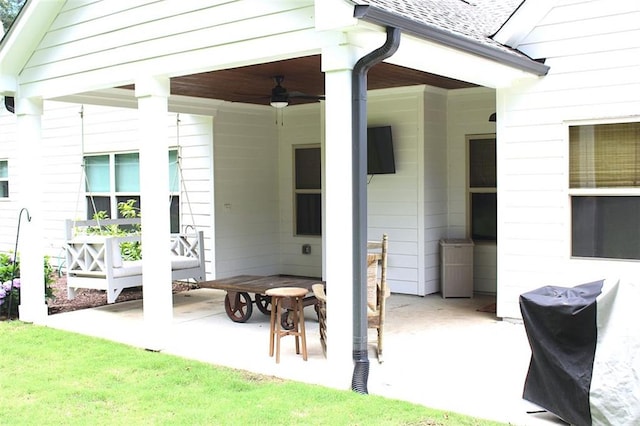 688 Harmony Rd, Temple, GA 30179 - view of patio / terrace with ceiling fan