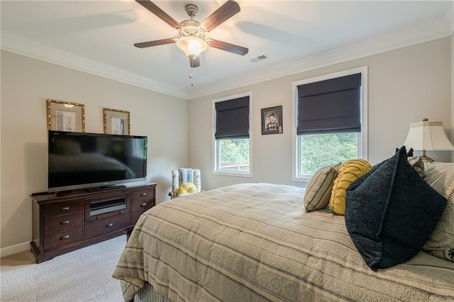 5515 Cheatam Ave, Cumming, GA 30040 - bedroom featuring carpet flooring, crown molding, and ceiling fan
