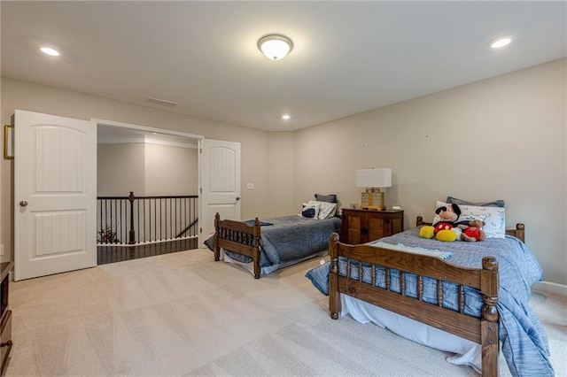 5515 Cheatam Ave, Cumming, GA 30040 - bedroom featuring light carpet and recessed lighting