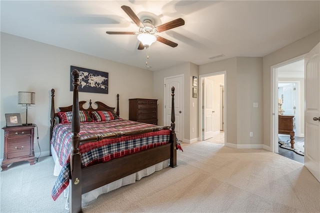 5515 Cheatam Ave, Cumming, GA 30040 - bedroom with light colored carpet and ceiling fan