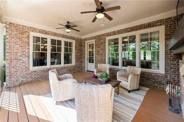 341 Carl Sanders Dr, Acworth, GA 30101 - deck featuring ceiling fan