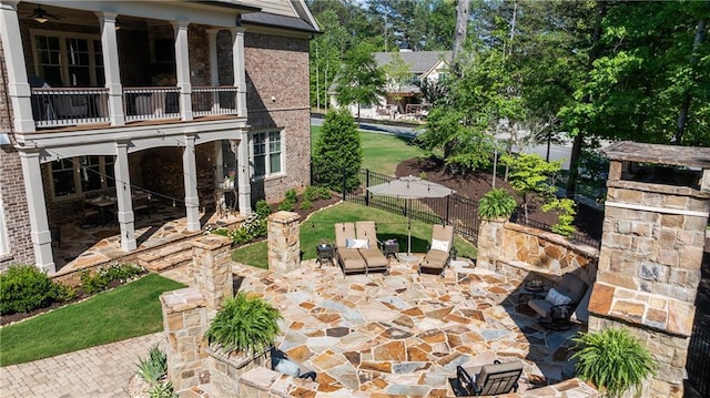 341 Carl Sanders Dr, Acworth, GA 30101 - patio / terrace with a patio and a ceiling fan