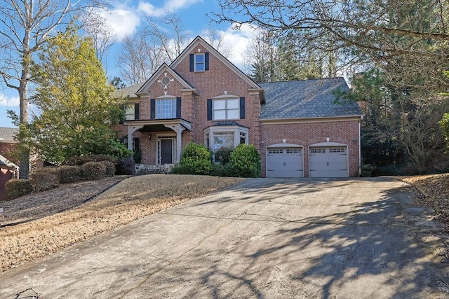 view of front of house with a garage