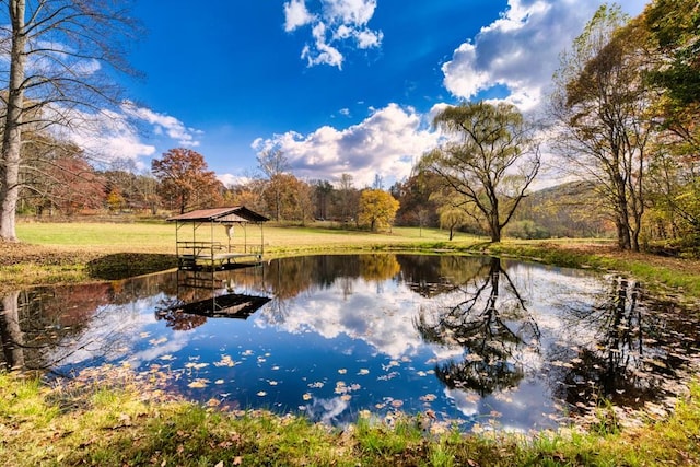 water view with a gazebo