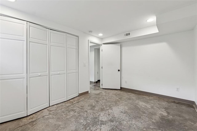 unfurnished bedroom with a closet