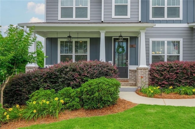 48 Violet Ln, Dallas, GA 30132 - entrance to property featuring board and batten siding and covered porch