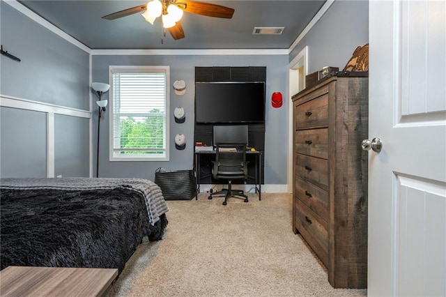 48 Violet Ln, Dallas, GA 30132 - bedroom with carpet flooring, crown molding, and ceiling fan