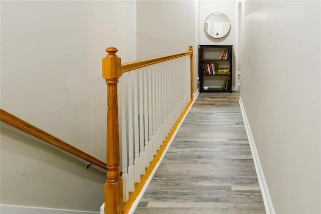 554 Holderness St SW, Atlanta, GA 30310 - stairs with baseboards and wood finished floors