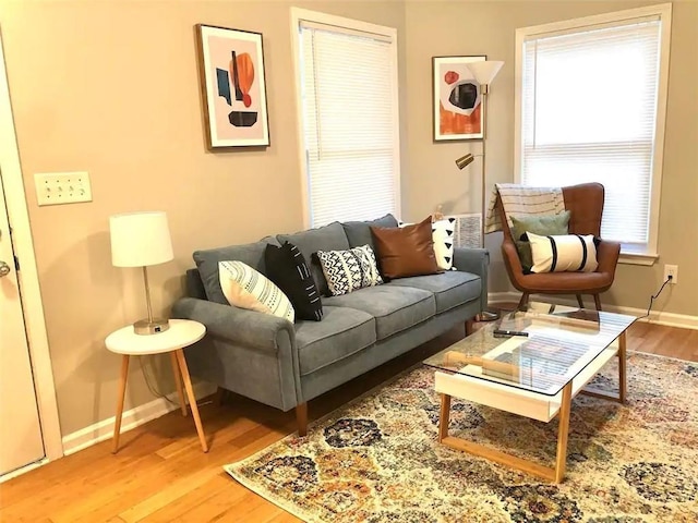 554 Holderness St SW, Atlanta, GA 30310 - living room featuring baseboards and wood finished floors