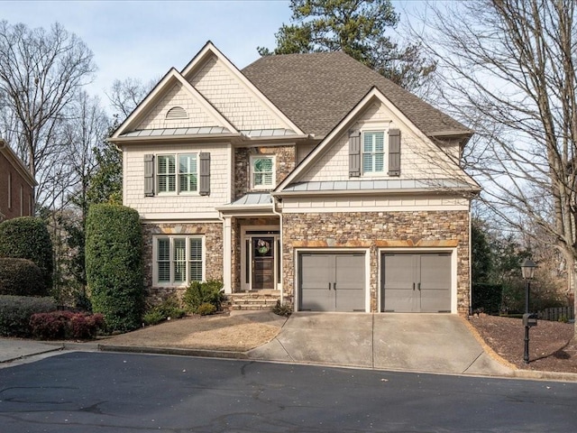 craftsman-style house featuring a garage