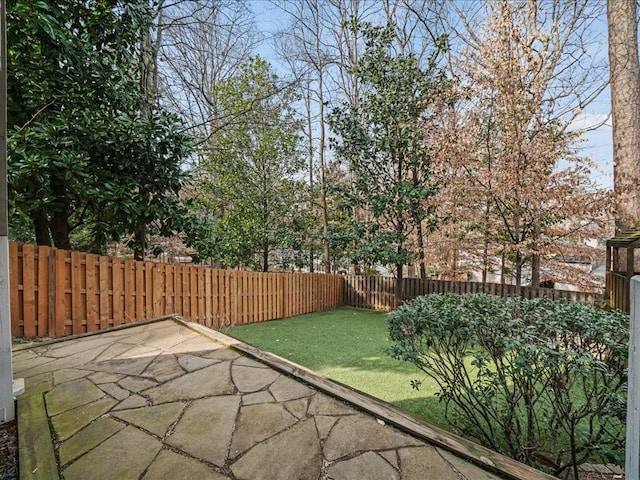 view of yard with a patio area