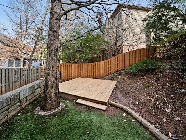 view of yard featuring a deck