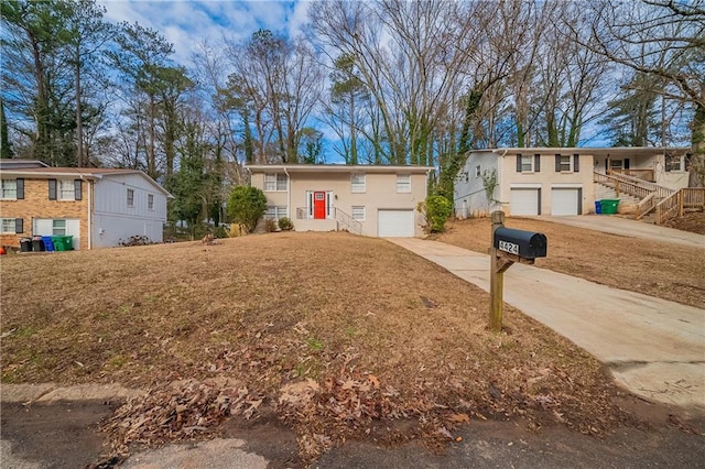 bi-level home featuring a garage