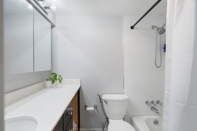 46 Ivy Rdg NE, Atlanta, GA 30342 - bathroom featuring vanity, shower / tub combo with curtain, and toilet