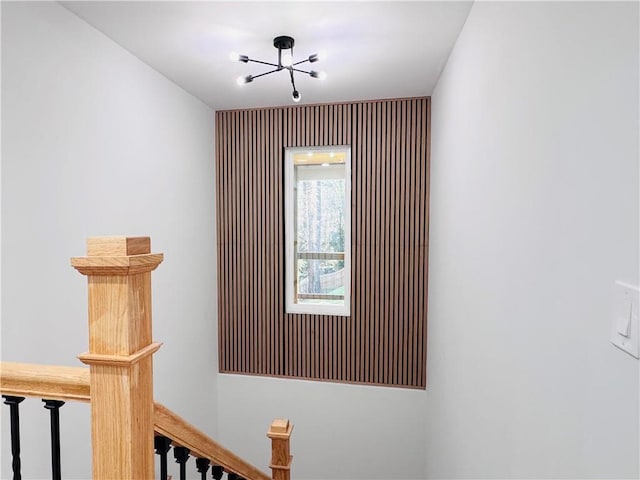 interior space featuring an inviting chandelier