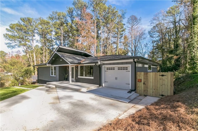 view of front of property featuring a garage