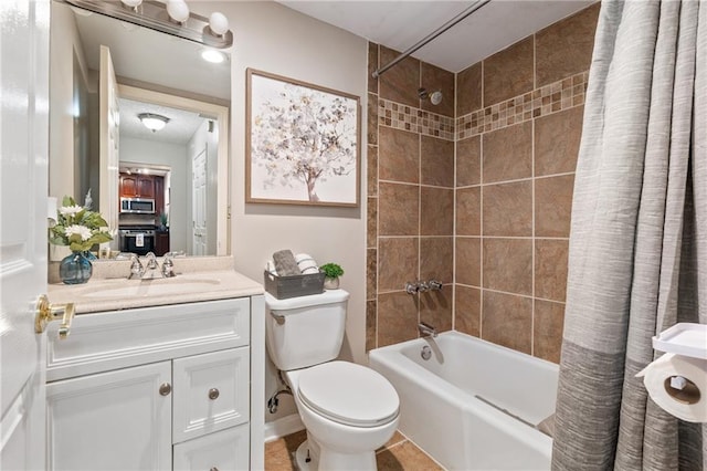 620 Peachtree St NE Unit 911, Atlanta, GA 30308 - bathroom with shower / bath combo, vanity, and tile patterned flooring