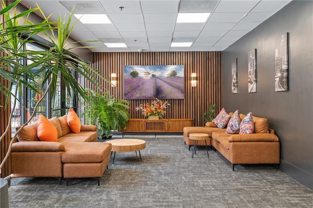 620 Peachtree St NE Unit 911, Atlanta, GA 30308 - community lobby featuring a drop ceiling and wooden walls
