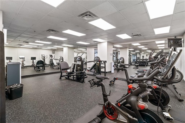 620 Peachtree St NE Unit 911, Atlanta, GA 30308 - exercise room with a paneled ceiling