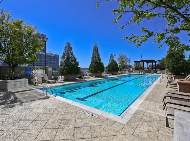 view of pool with a patio