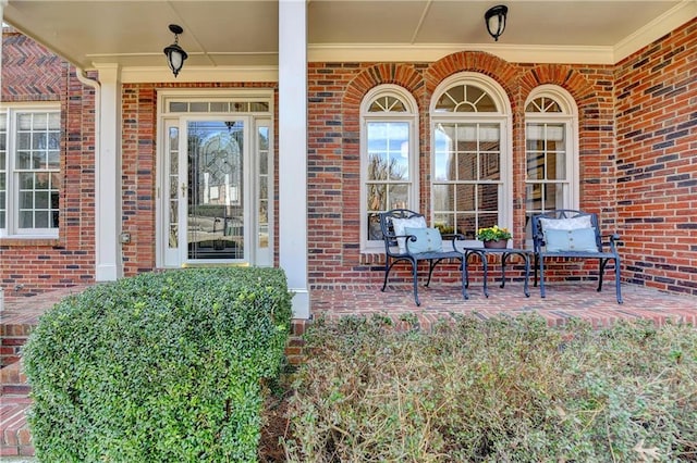 entrance to property with a porch