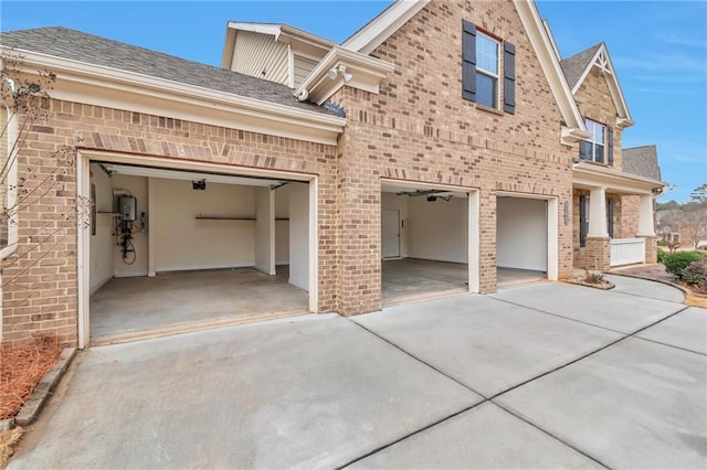 exterior space featuring a garage