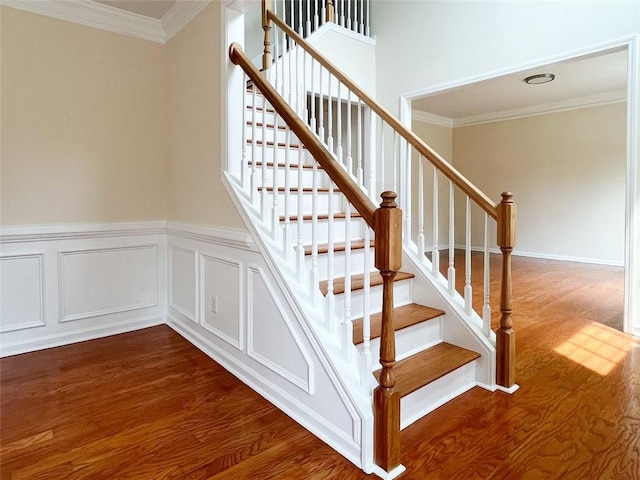 1713 Paramore Pl NE, Marietta, GA 30062 - stairs featuring wood finished floors and ornamental molding