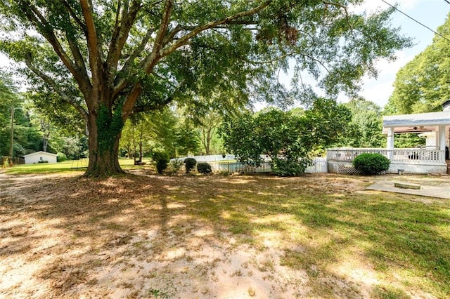 view of yard with a gazebo