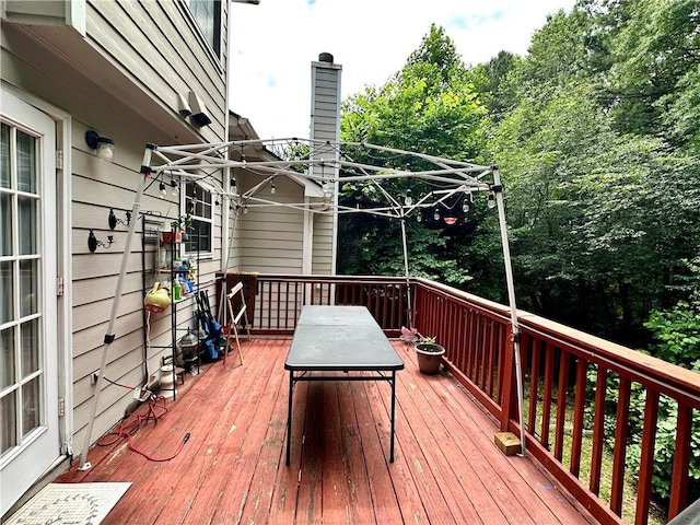 627 Arbour Way, Suwanee, GA 30024 - wooden terrace with outdoor dining area
